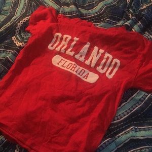 A red and white crop top